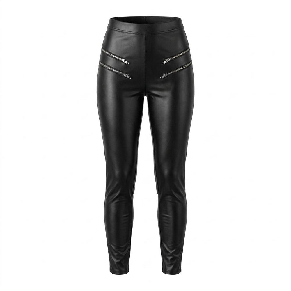 BlackMilk Faux Leather High Waist Skinny Stretch Pants Women Size M